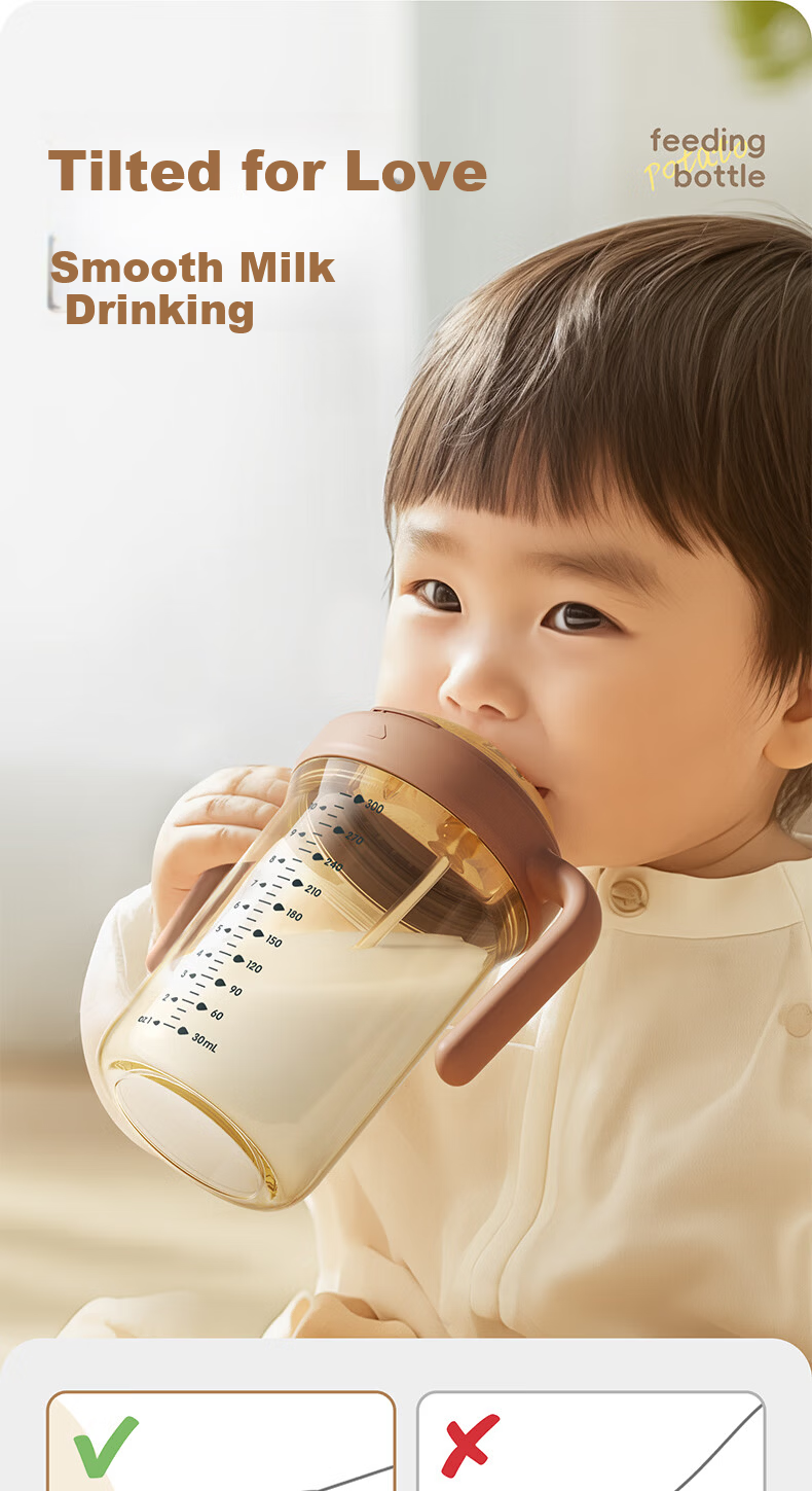 Potato Baby Direct Drinking Bottle PP Children's Straw Water Cup with Zero Gravity Ball Spout for 1 Year and Above 300ml Misty Blue 4