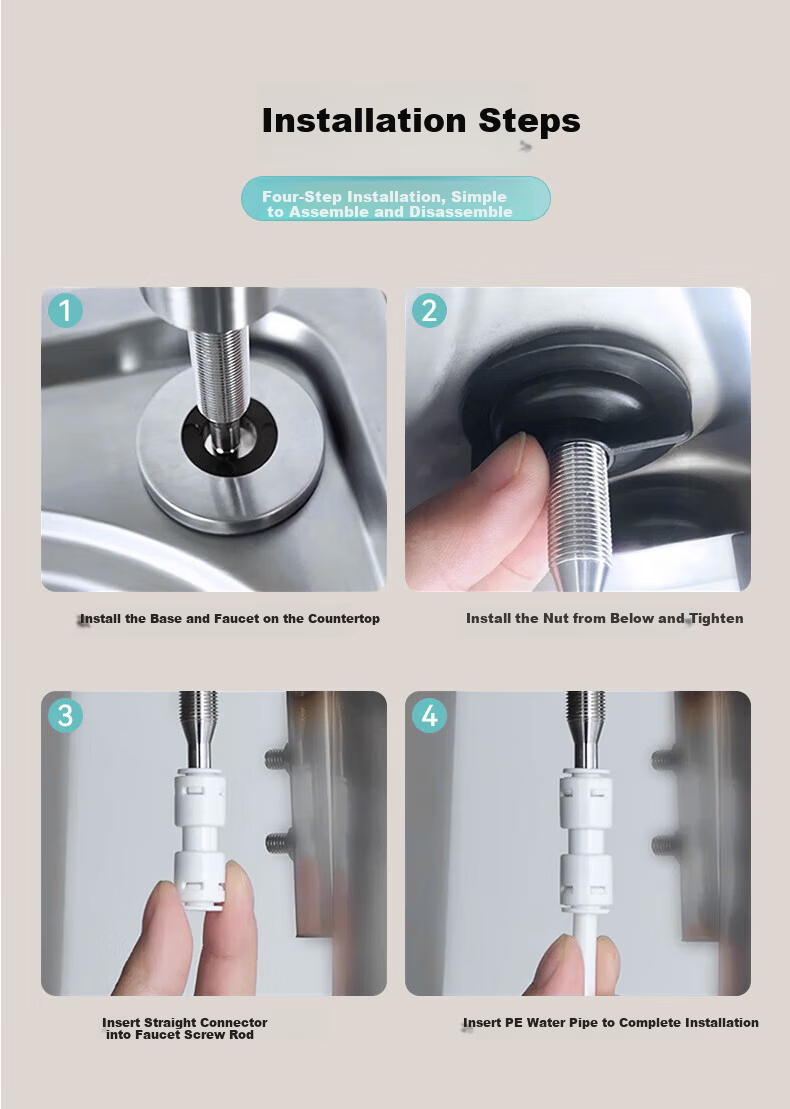 Yibai Water Purifier Faucet Kitchen Household Direct Drinking 2-Way Dual Outlet Sink Faucet Vegetable Washing Basin Universal 304 Stainless Steel Faucet 17