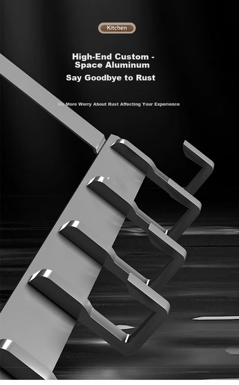 Xinpei Space Aluminum Over Door Hook Hanger Bedroom Door No Drilling Back Door Bathroom Storage Rack 3