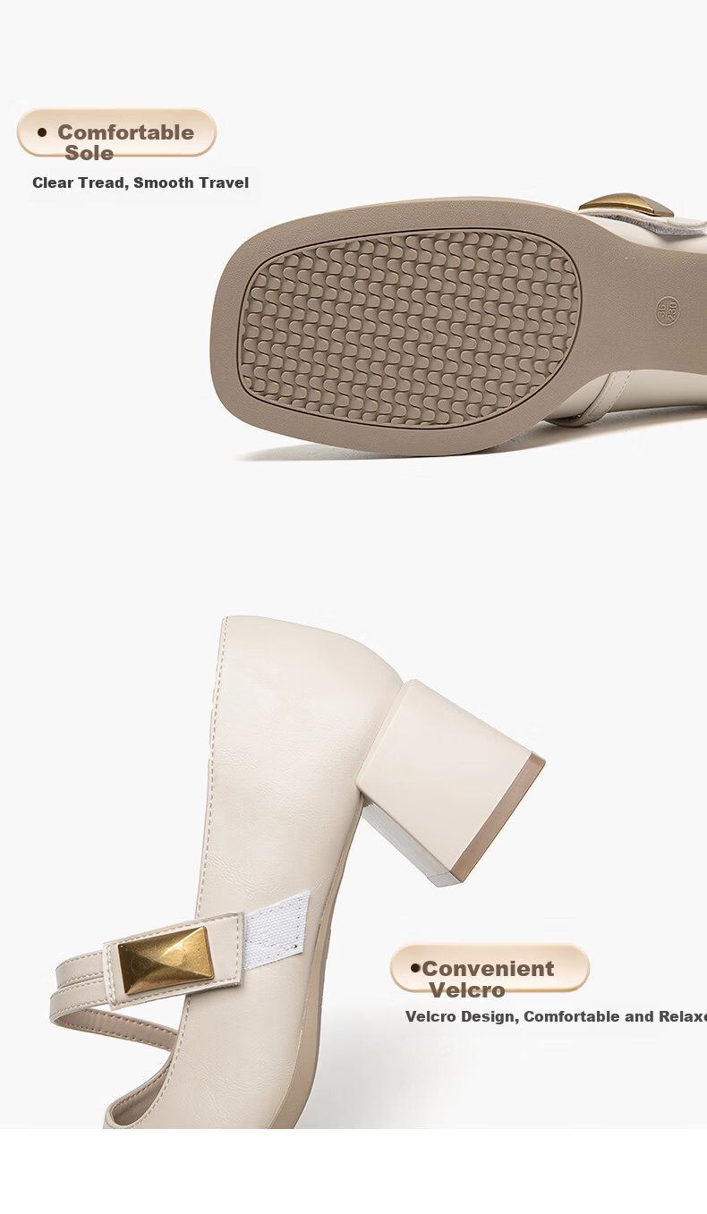 Dustodusto Mary Jane Shoes Women 2026 New Spring Thick Heel Low-Cut Single Shoes Commuting Versatile Elegant Retro High Heels 15