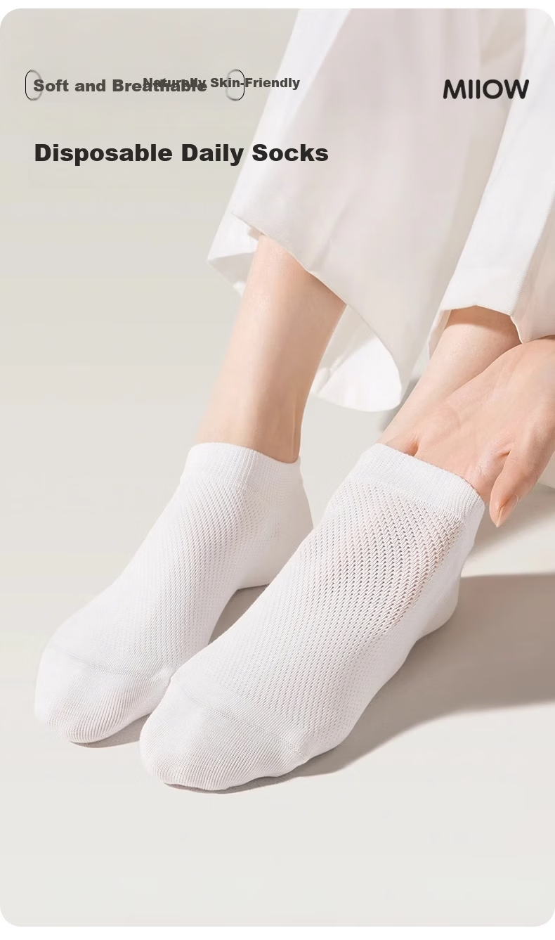 Miiow Disposable Socks Summer Mesh Breathable Unisex One-Size Daily Socks Travel Business Trip Wash-Free 10 Pairs Pack 3