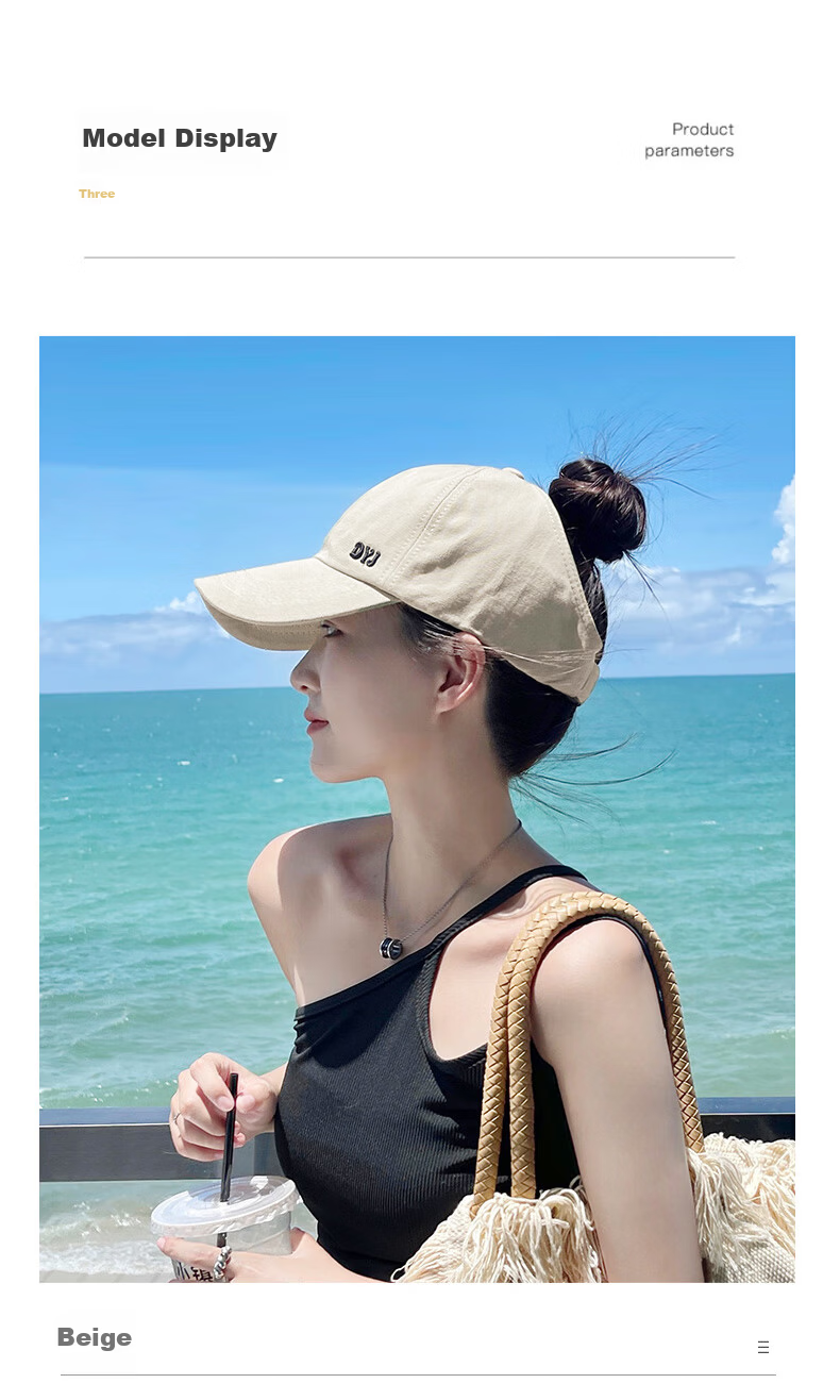 RED DRAGONFLY Women's Summer Sun Protection Breathable Open-Top Baseball Cap Korean Fashion Trendy Versatile Visor Hat 6