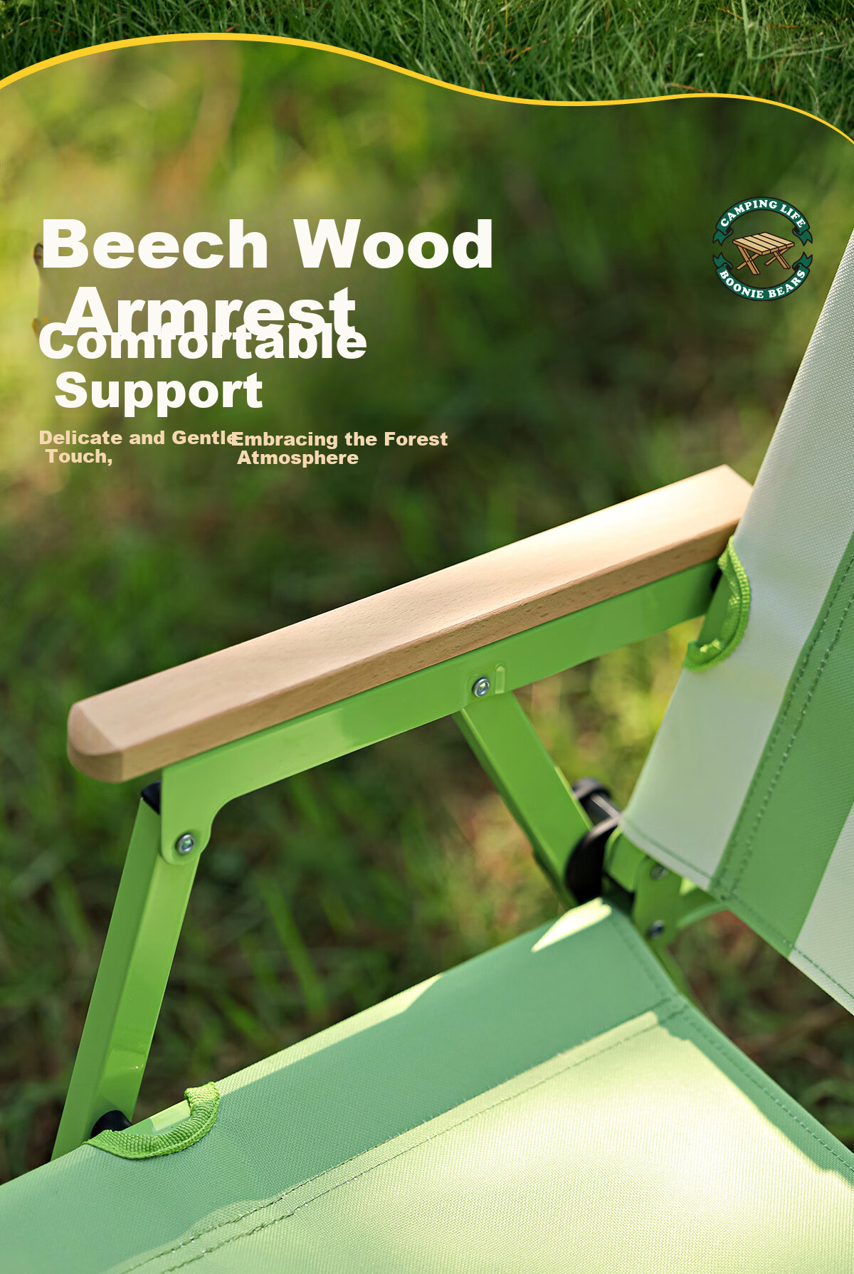 CAMEL × Boonie Bears Outdoor Camping Folding Chair Kermit Chair Beach Chair Fishing Stool Portable Table and Chair 8