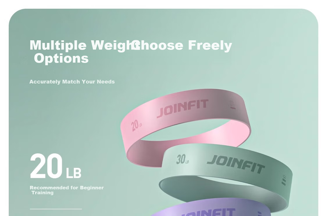 JOINFIT Silicone Resistance Band Fitness Yoga Hip Trainer 20lbs Floral Pink F.R.007A-J 9