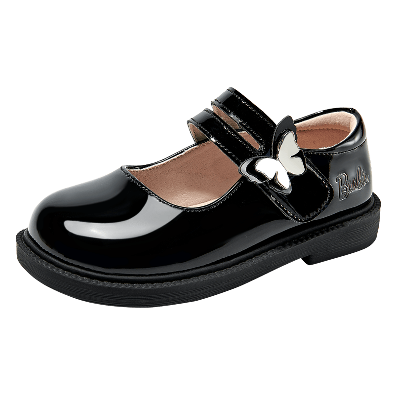 Barbie Girls' Shoes for Spring And Autumn, Student Black Leather Shoes, Versatile School Performance Leather Shoes DA6561 Black Size 32