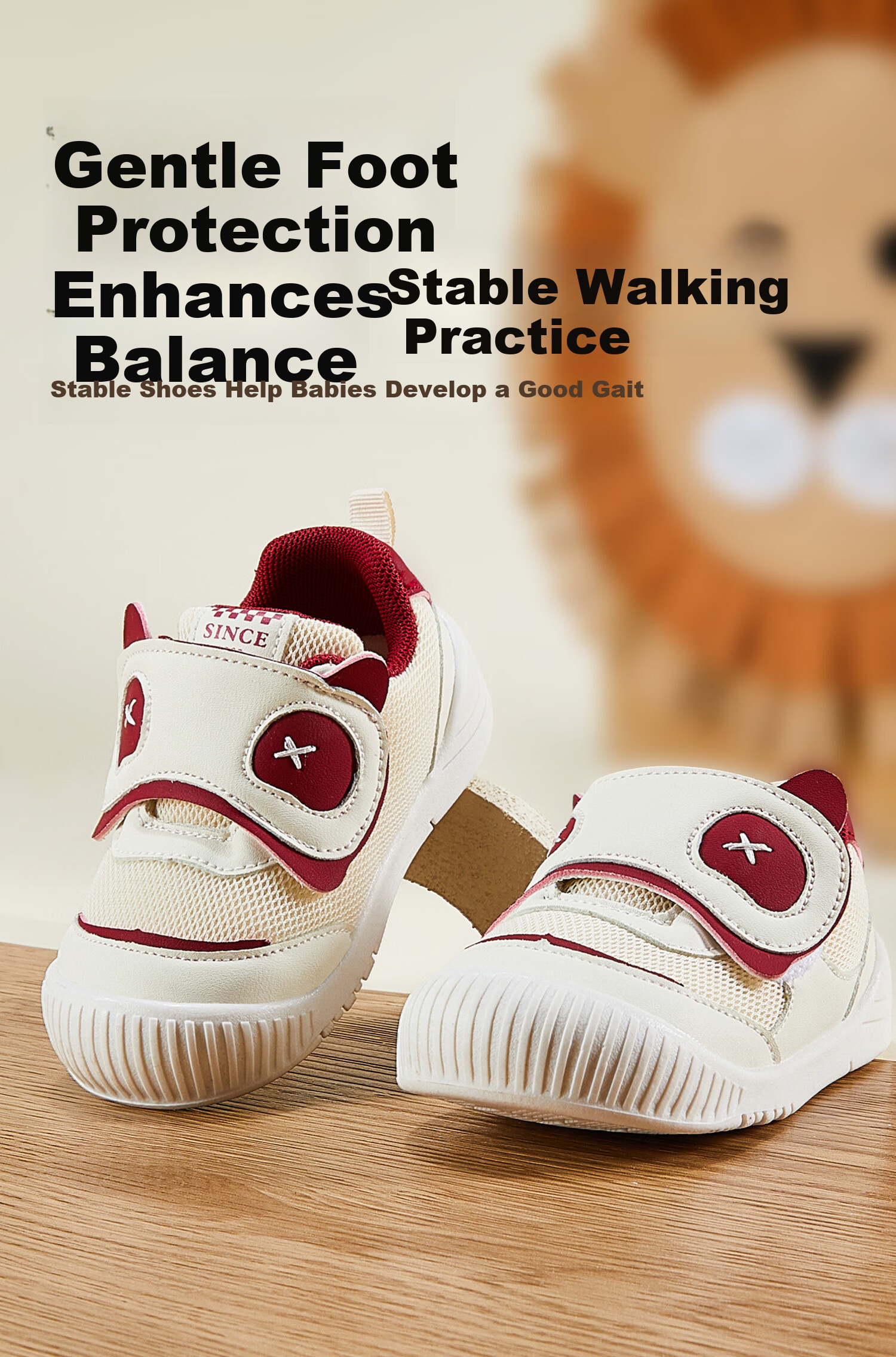 More Rabbit Functional Shoes Spring and Autumn New Baby Walking Shoes for Boys 0-2 Years Old Girls Stable Waterproof Learning Shoes 1