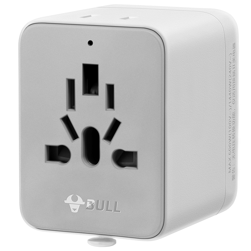 BULL 2-Outlet Multi-Country Travel Adapter/World Converter Plug for International Travel, Business Trips, And Study Abroad with High Power Protection for European, American, Australian, And UK Standards GN-L10 Distant Mountain Gray