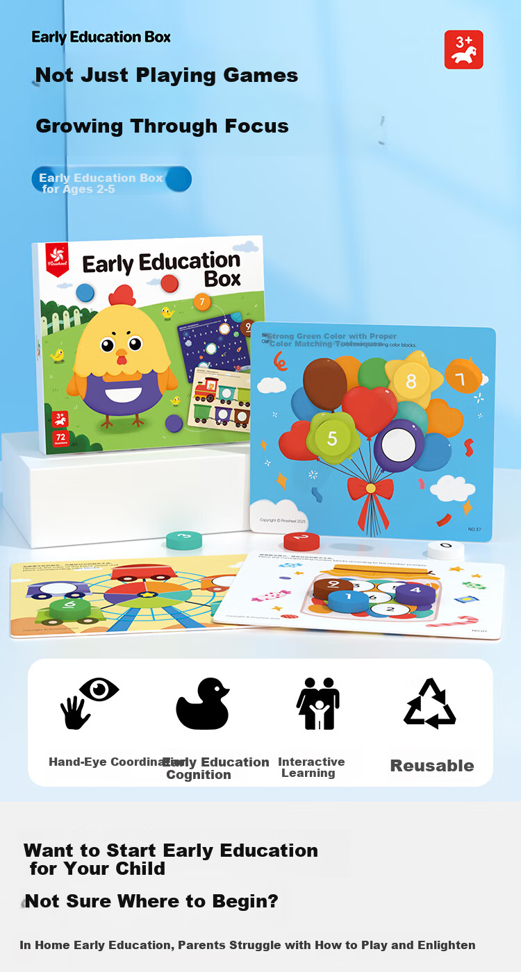 Pinwheel Montessori Early Education Educational Toy Montessori Toddler 2-6 Years Old Baby Kids Gift Board Game Early Learning Box 1