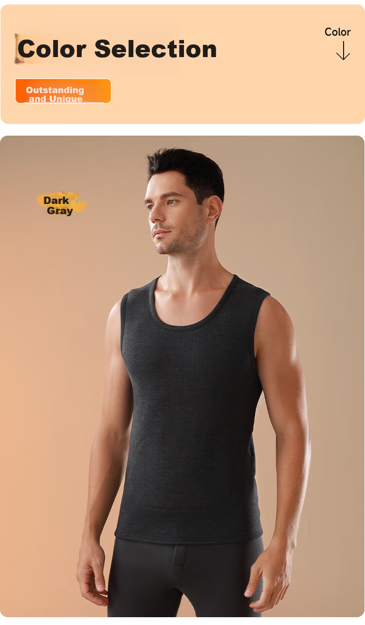 Me feeling Men's Thermal Underwear 2025 New Autumn Winter Thickened Fleece Vest Lamb Wool Warm Anti-Cold Top 14
