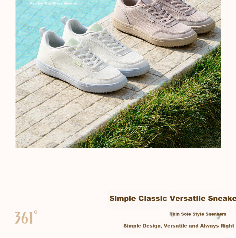 361° Women's Sports Sneakers Spring Summer Breathable Trendy Casual White Shoes 682626622-1 4