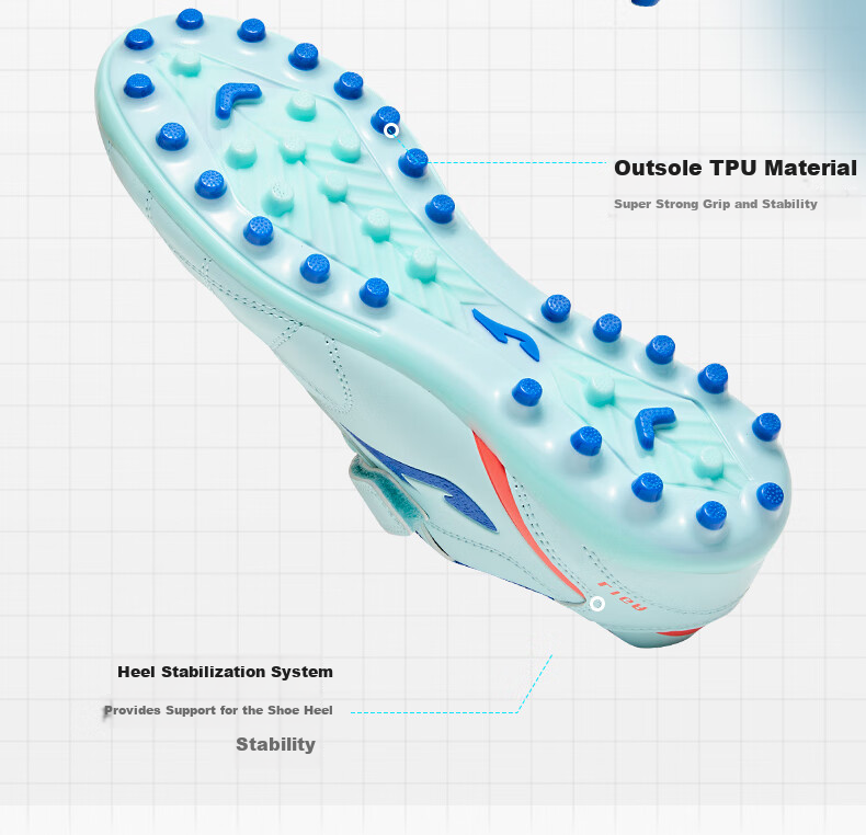 JOMA 2025 New Magic Tape Children's Soccer Shoes MG Short Studs Youth Student Training Shoes Light Blue/Dark Blue Size 36 3