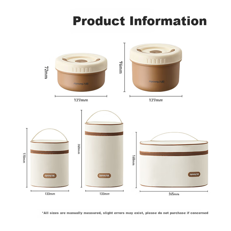 Joyoung Ceramic Lunch Box with Microwaveable Inner Container Portable Bento Box 1L for Office Workers and Students 15