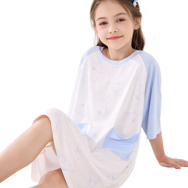 Disney Girls' Summer Nightgown Children's Homewear Cooling Thin Sleepwear 98005 Purple Size 150