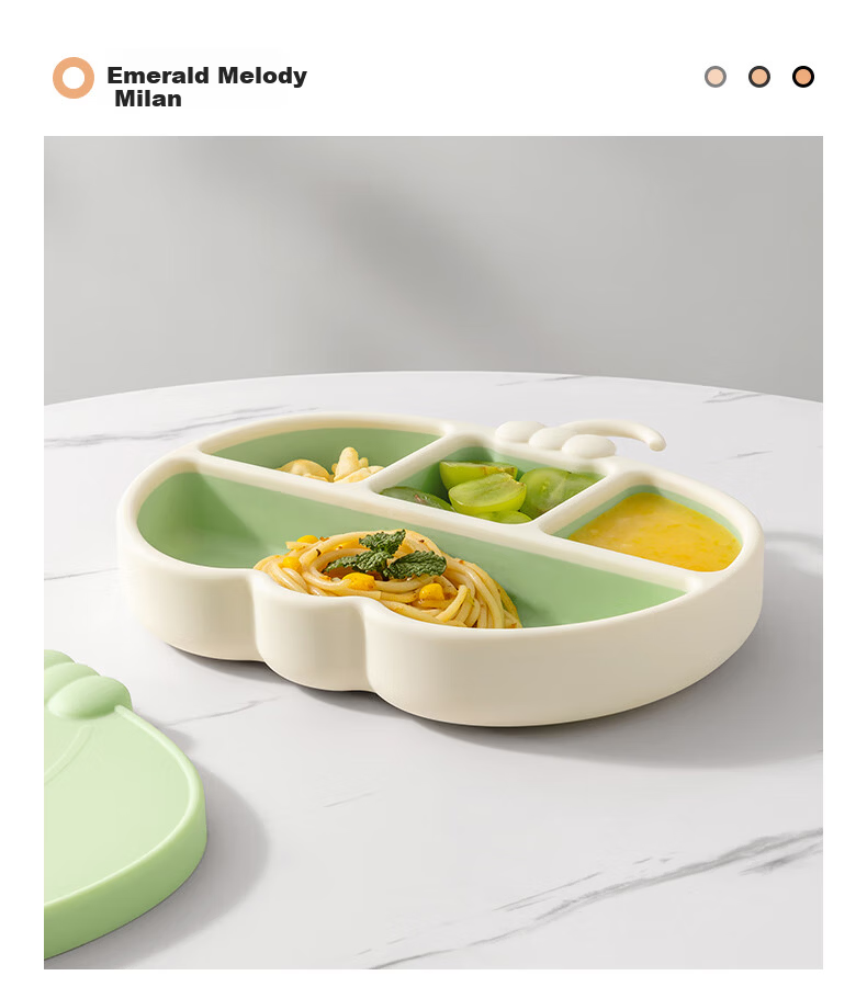 Beitais Baby Suction Plate Self-Feeding Silicone Divided Toddler Dining Plate Cuiyun Milan Lunch Box 17