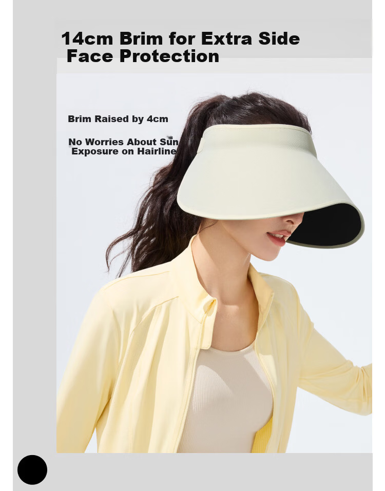 Beneunder Egg Roll Lampshade Large Brim Sun Hat Women's Original Yarn Sunscreen Hat Men's Full Face Sunshade Open Top Sun Hat Black 8