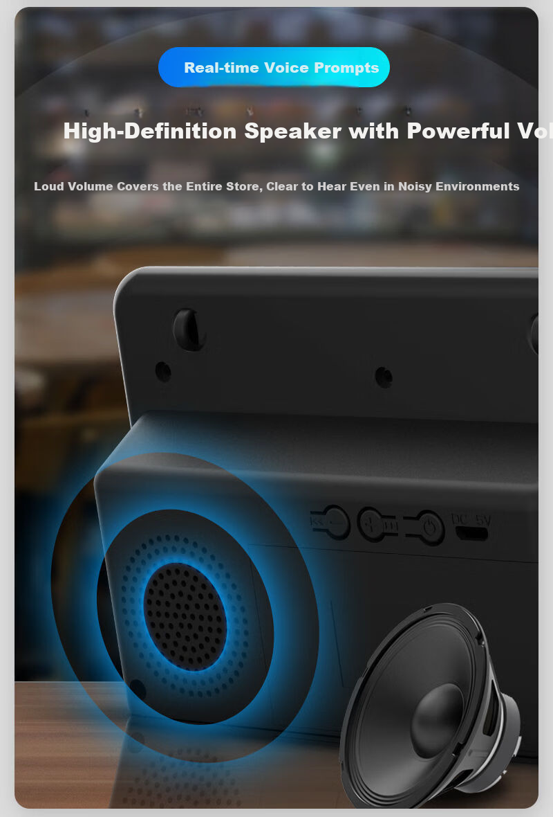 Yinwangsi QR Code Payment Speaker 2-in-1 Remote Voice Broadcast Alert Small Bluetooth Speaker 6