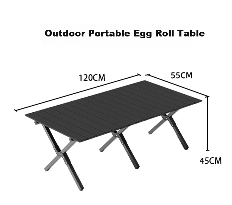 Xiaomo Outdoor Folding Table, Picnic Barbecue Egg Roll Table Camping Table And Chairs, Portable Stalls Camping Balcony Leisure Table, Black 18
