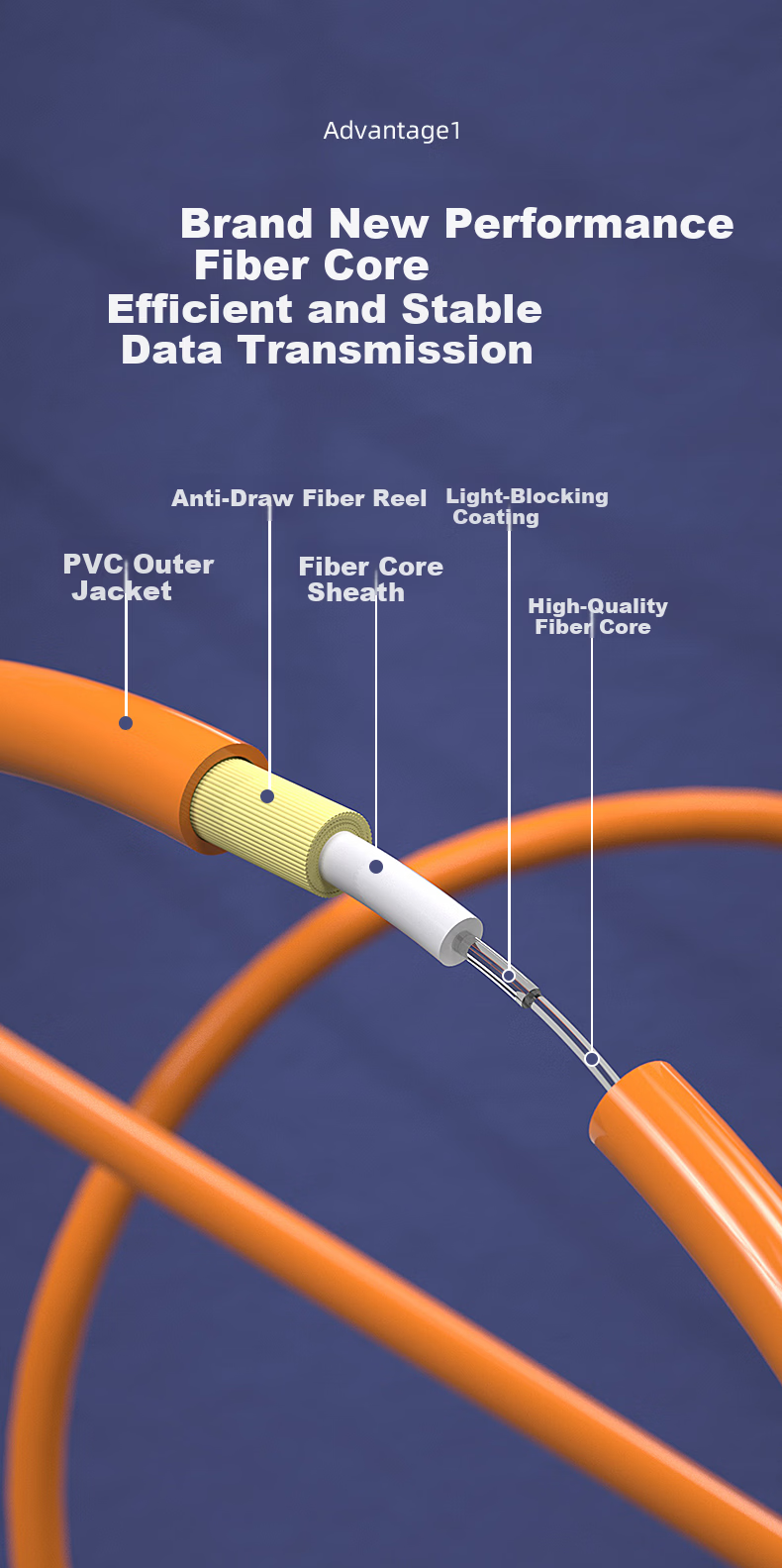 Rongwei Sheng Telecom Grade Fiber Optic Patch Cord LC-LC Multimode Duplex 3m Engineering Home Fiber Optic Cable for Optical Transceiver RWS-DMSX-LCLC3 3