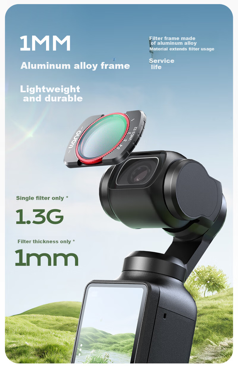 Llano DJI Pocket 4/3 Filter 2x Macro Lens Kit Osmo Action Camera Accessories Pocket Camera Magnetic Quick-Release Close-Up Lens 5
