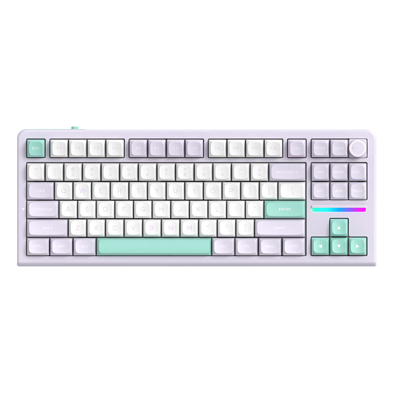 KZZI Z87 [Jinshu 87] Three-Mode Wireless Mechanical Keyboard 88-Key Gaming Keyboard Customizable Office Keyboard Bluetooth Wired Gasket Purple Iris RGB Purple Iris Switch