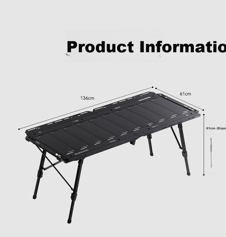 Black Dog Aluminum Alloy Tactical Camping Table Five-Unit Folding IGT Outdoor Portable Camping Table 9