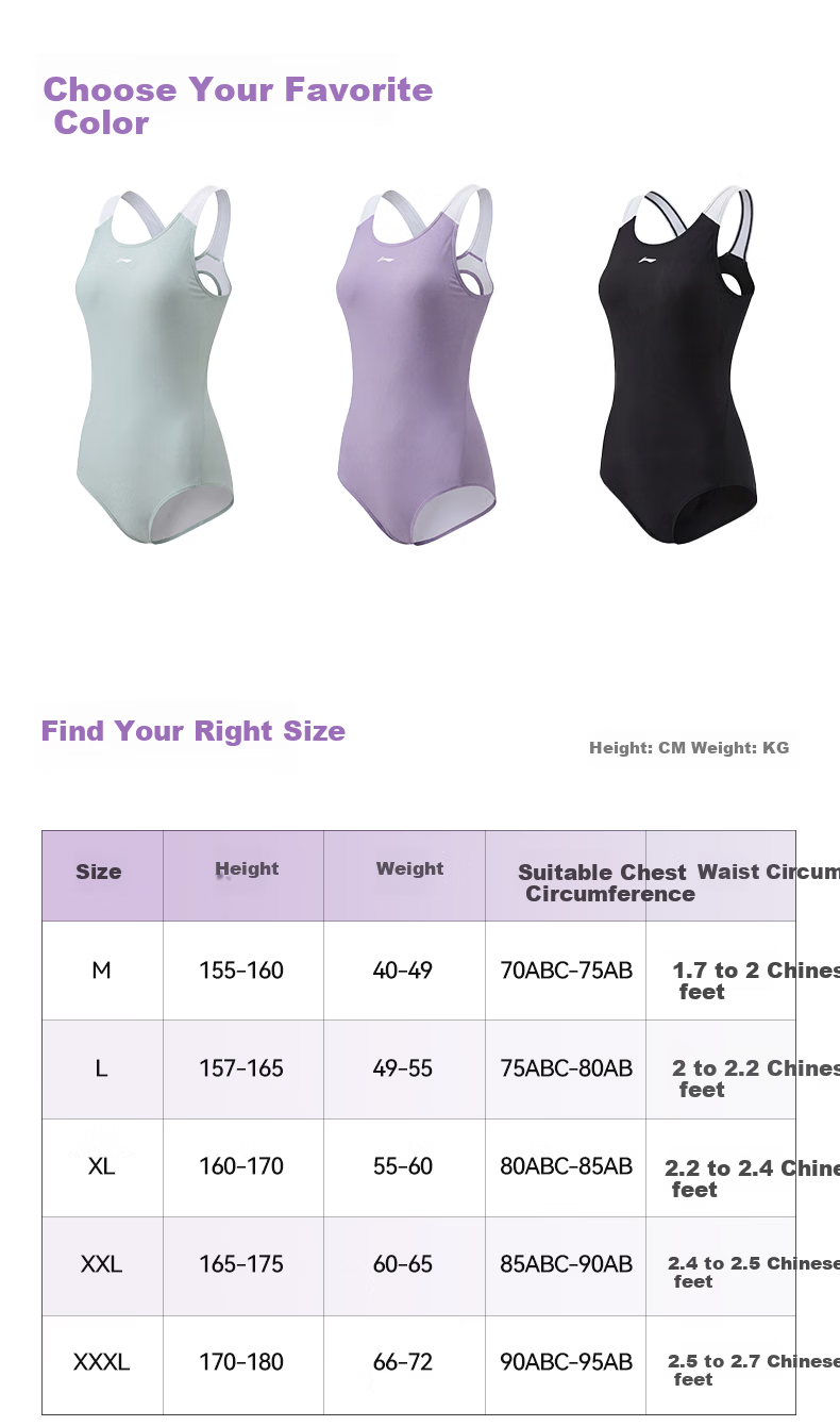 LI-NING Women's Premium 2026 New Professional Training One-Piece Triangle Swimsuit Sports Swimwear 1481 Black XL 11