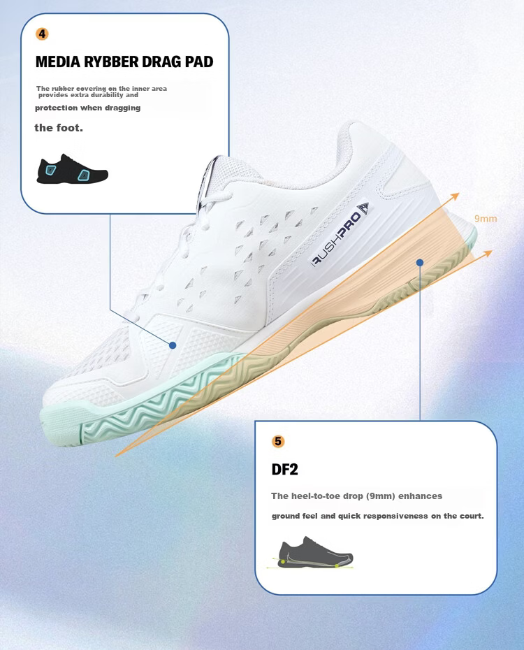 Wilson Rush Pro JR Youth Comfortable Breathable Professional Tennis Shoes 5