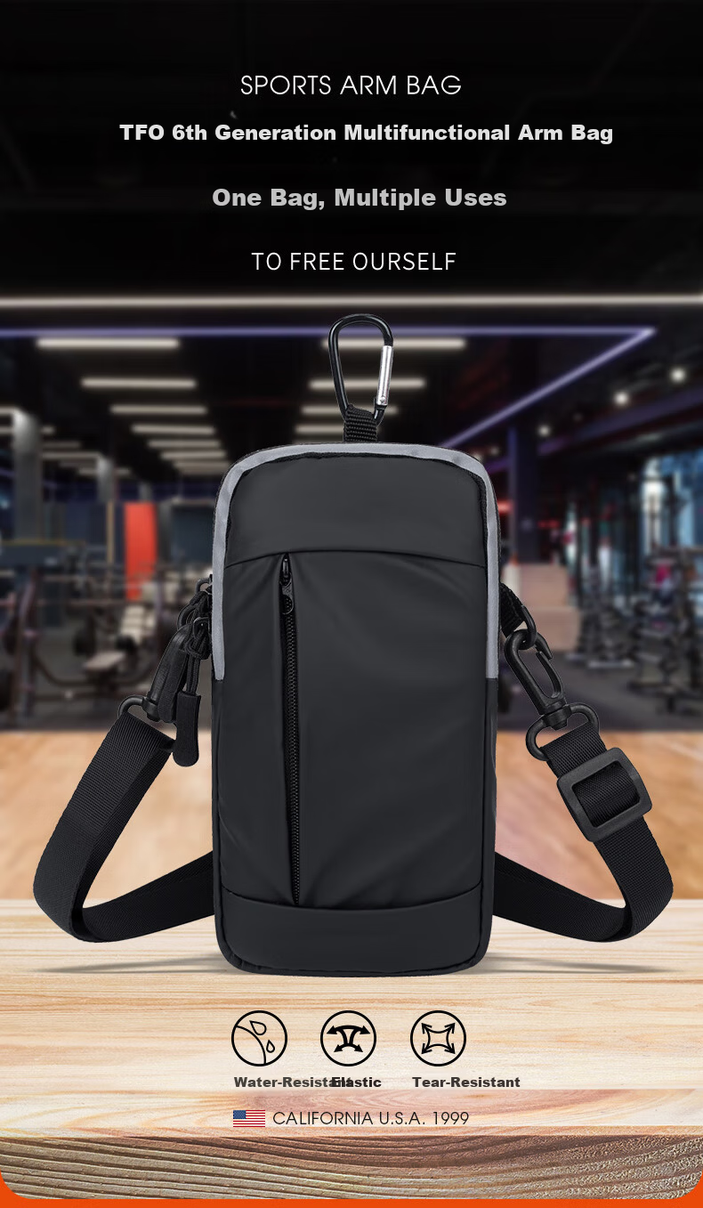 TFO 6th Generation Sports Arm Bag Crossbody Phone Bag Fitness Running Arm Pouch G9202314 Gray 2