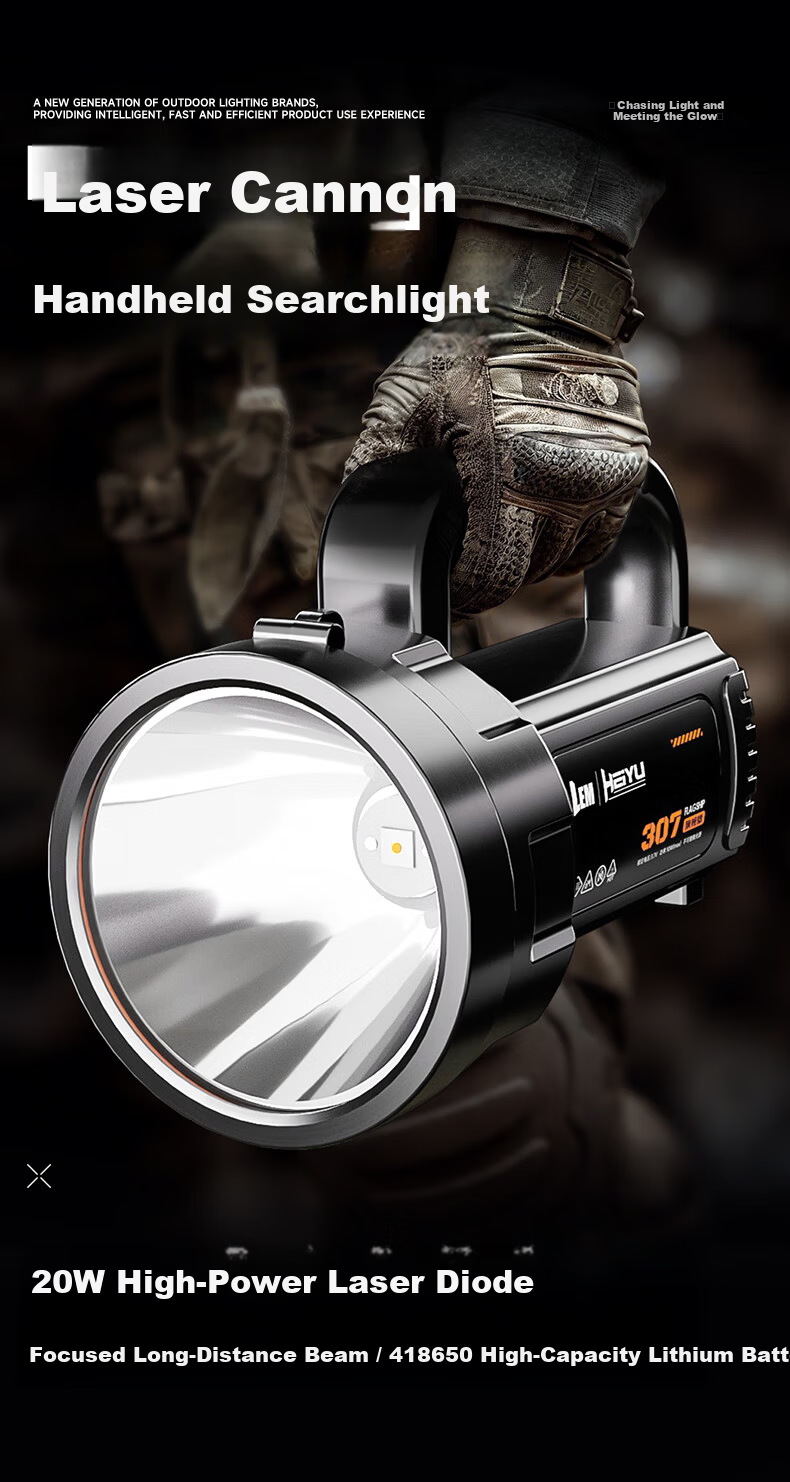 LEM Flashlight High Brightness Long Battery Life Long Range Searchlight Military Emergency Portable Handheld Patrol Mining Lamp 1
