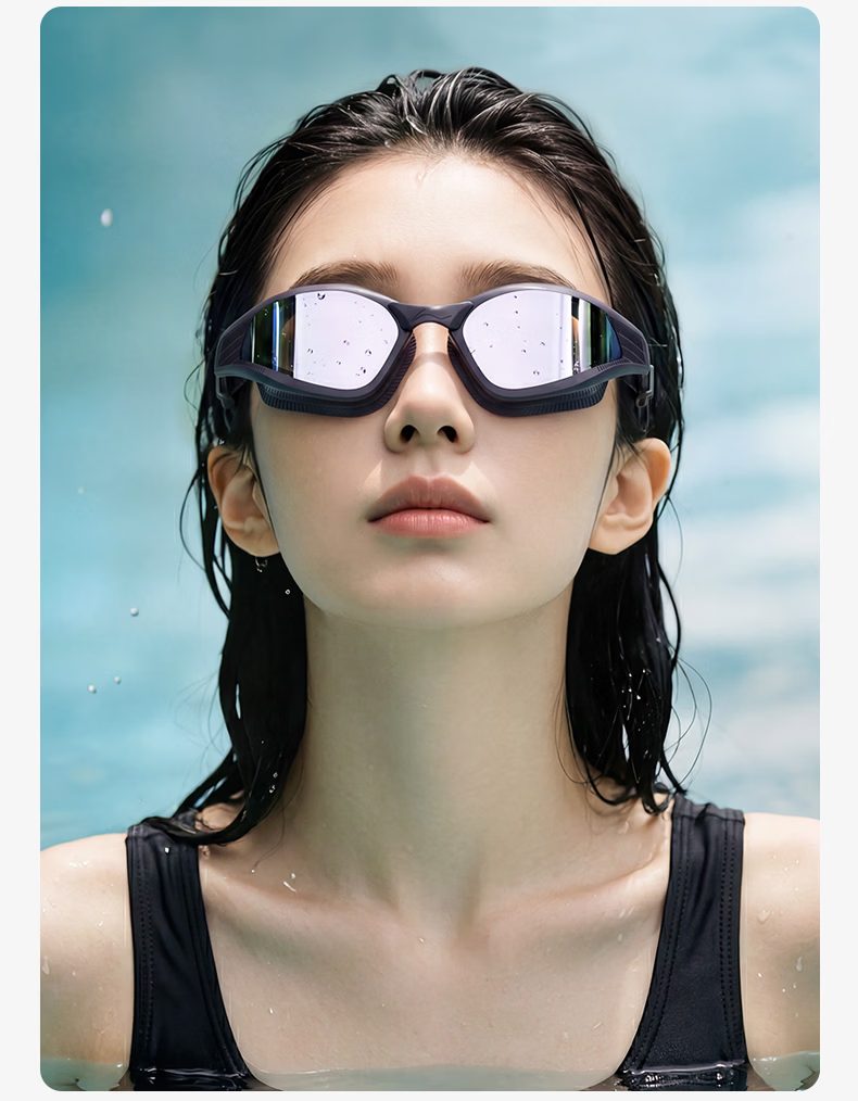 LI-NING Prescription Swimming Goggles HD Waterproof Anti-Fog Swim Cap Set Professional Swimming Glasses 21