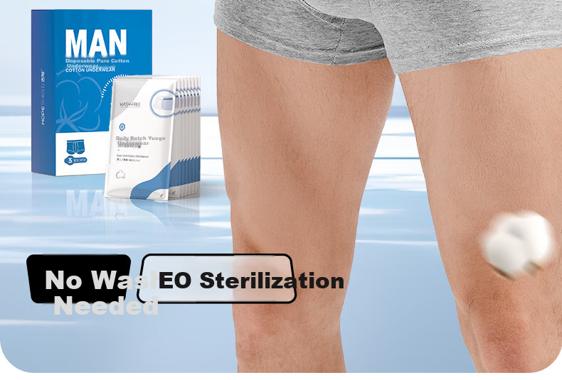 Guxu Disposable Men's Boxer Briefs Pure Cotton Sterile Travel Underwear 12-Pack 11