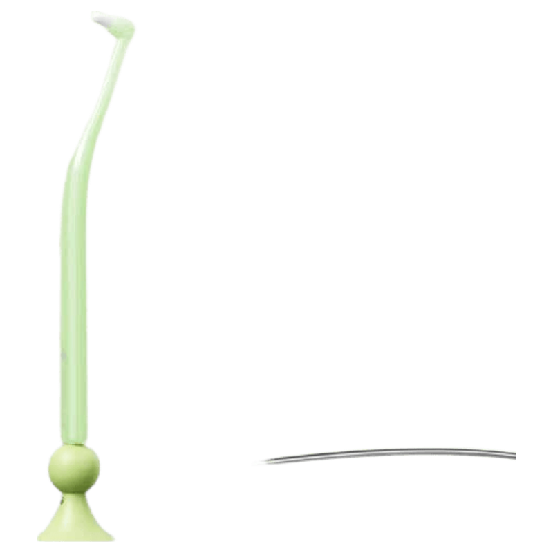 Baixi Alveolar Brush Green Grape Color Soft Bristle Pointed Tip Orthodontic Toothbrush for Men and Women Portable Oral Cleaning Teeth Gap Wisdom Teeth