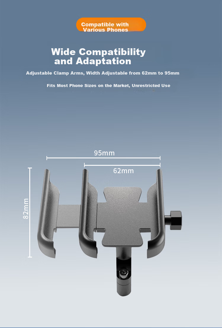 BZBC Aluminum Alloy Phone Holder for Electric Motorcycle, Electric Bicycle, Delivery Rider Shockproof Navigation Mount, Mountain Bike and Road Bike Handlebar Phone Mount 7