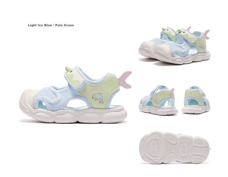 361° Little Dolphin Children's Sandals 26 Summer Boys and Girls Breathable Soft Elastic Baby Beach Shoes Pink Size 26 19