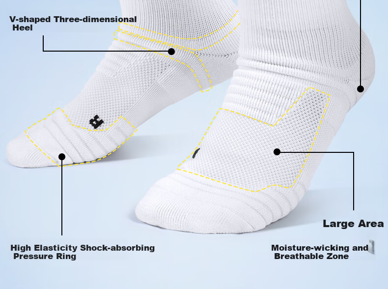 Under Armour Sports Socks [3 Pairs] Running Basketball Badminton Marathon Low-Cut Non-Slip Cotton Socks White L 14