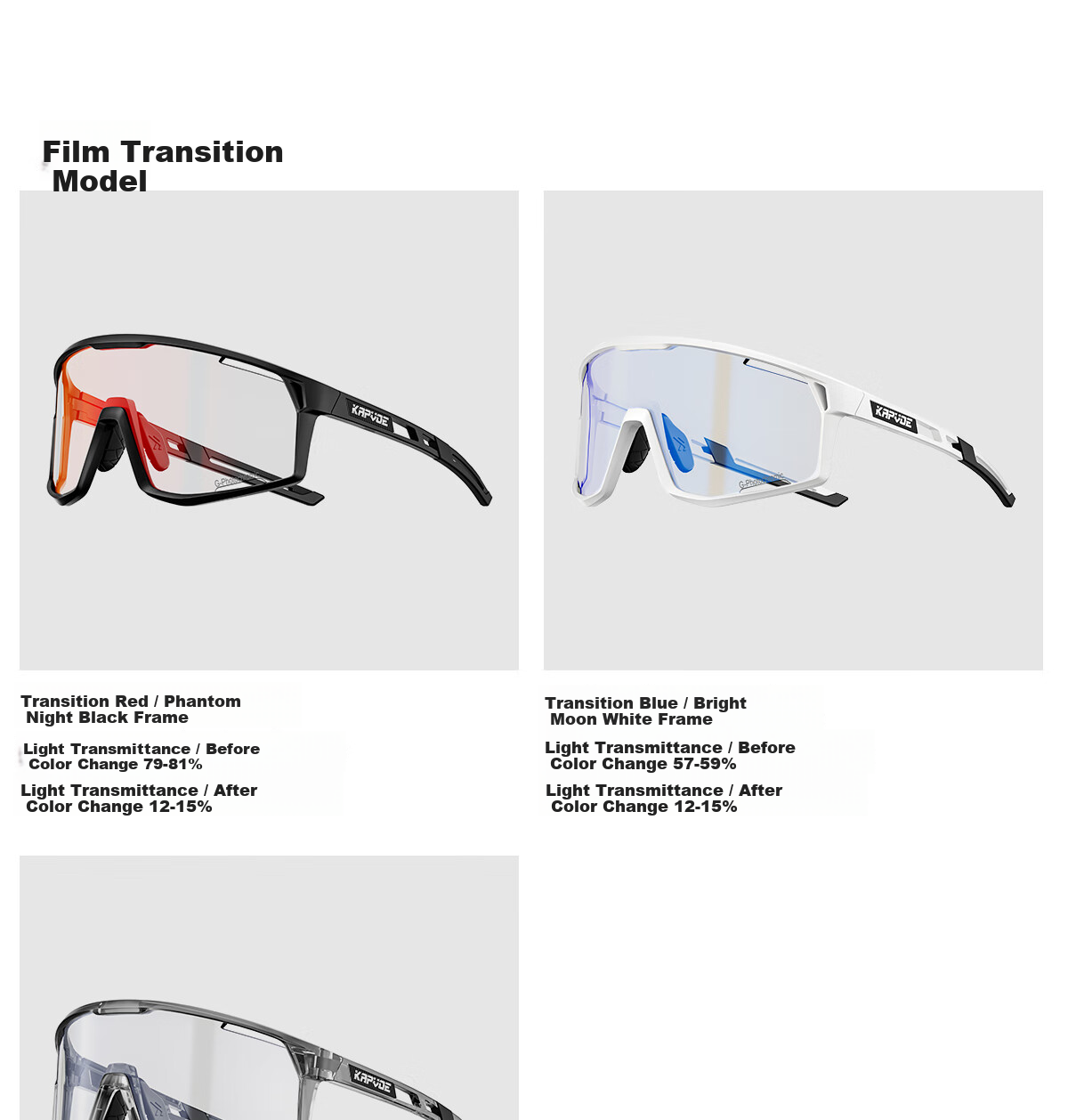 KAPVOE Zhumu Photochromic Cycling Glasses Outdoor Sports Bicycle Protective Day and Night Goggles 29
