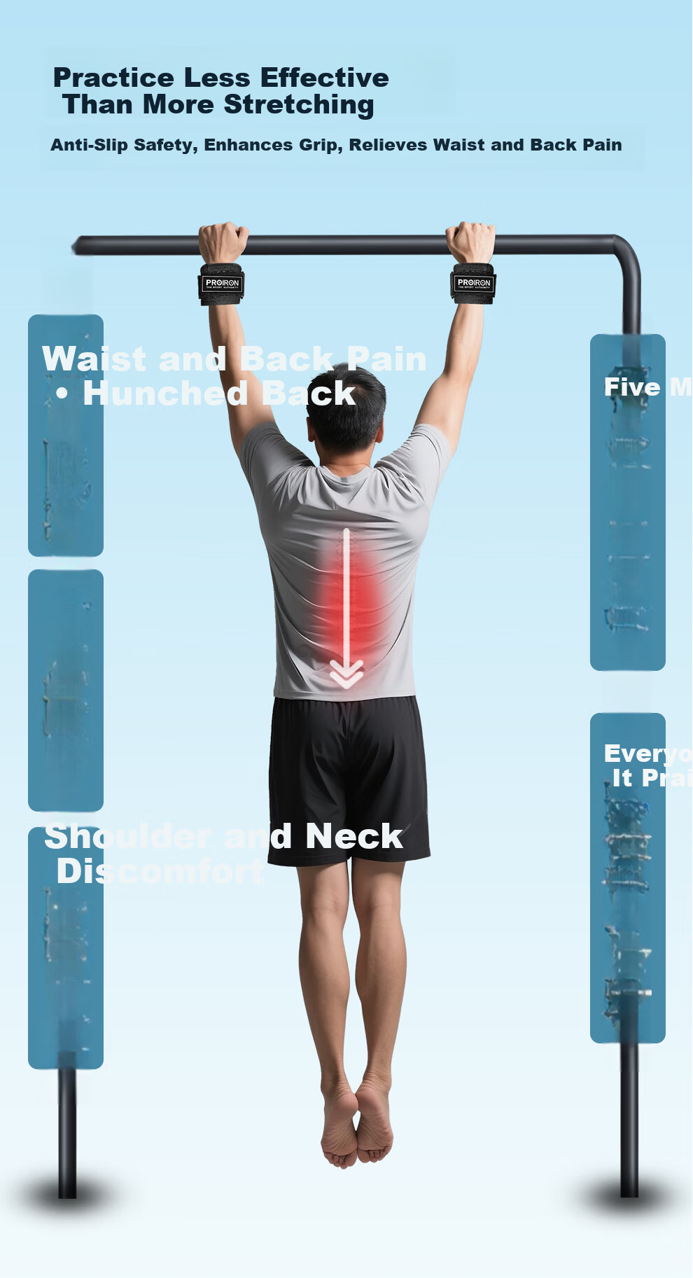 PROIRON Pull-Up Assistance Hook Strap Traction Hanging Stretching Training Aid 2