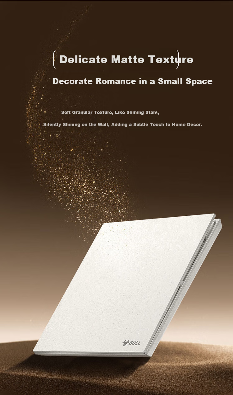 BULL Switch Socket G57 Butterfly Ultra-Thin Three-Way Single Control Switch Large Panel Switch G57K311 Marble White Concealed Installatio 3