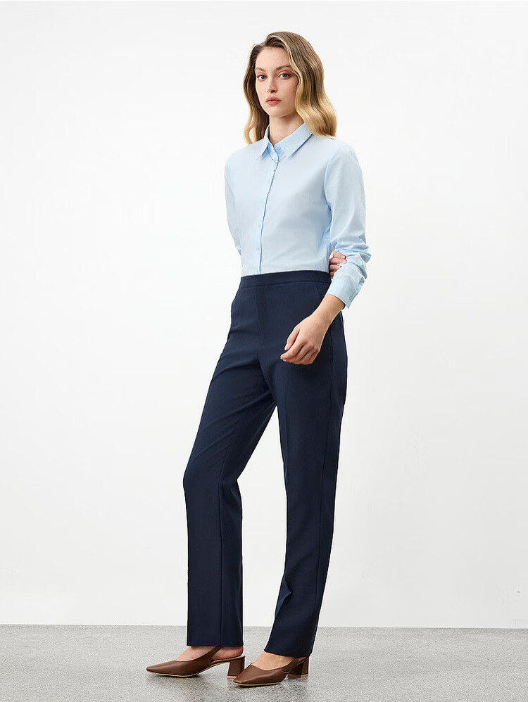 G2000 Women's 2026 Spring Summer Cotton Non-Iron Long Sleeve Shirt with Necklace, Mall Edition 20