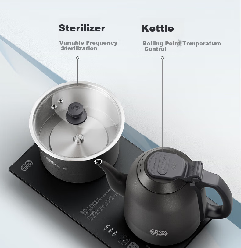 K·KOU Pure Titanium Fully Automatic Double Bottom Water Supply Electric Kettle Tea Table Boiling Kettle Integrated Insulated Electric Kettle Boiling Tea Heater TC018 4