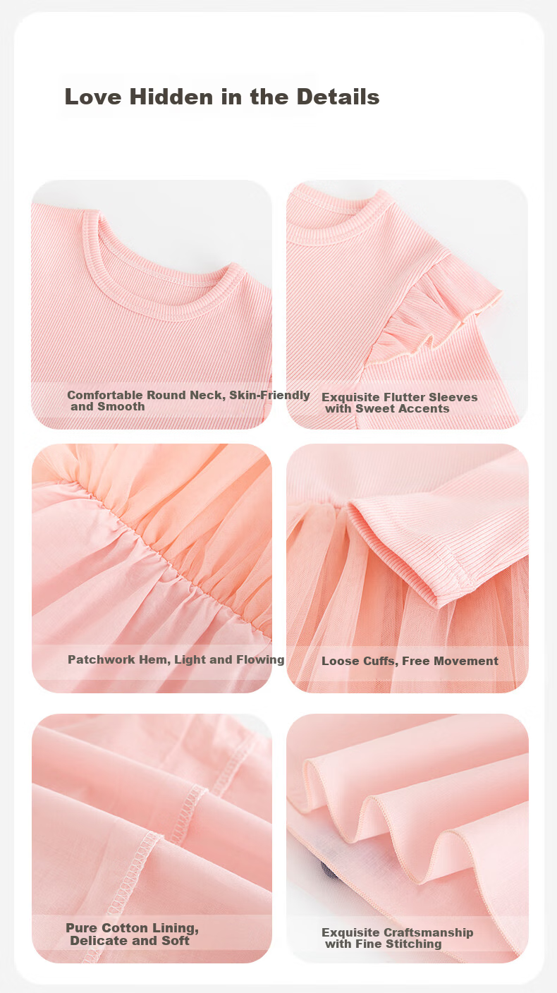 Babyprints Girls' Dress Sweet Tulle Long Sleeve Baby Dress Spring Autumn Princess Dress Toddler Birthday Dress Size 120 11