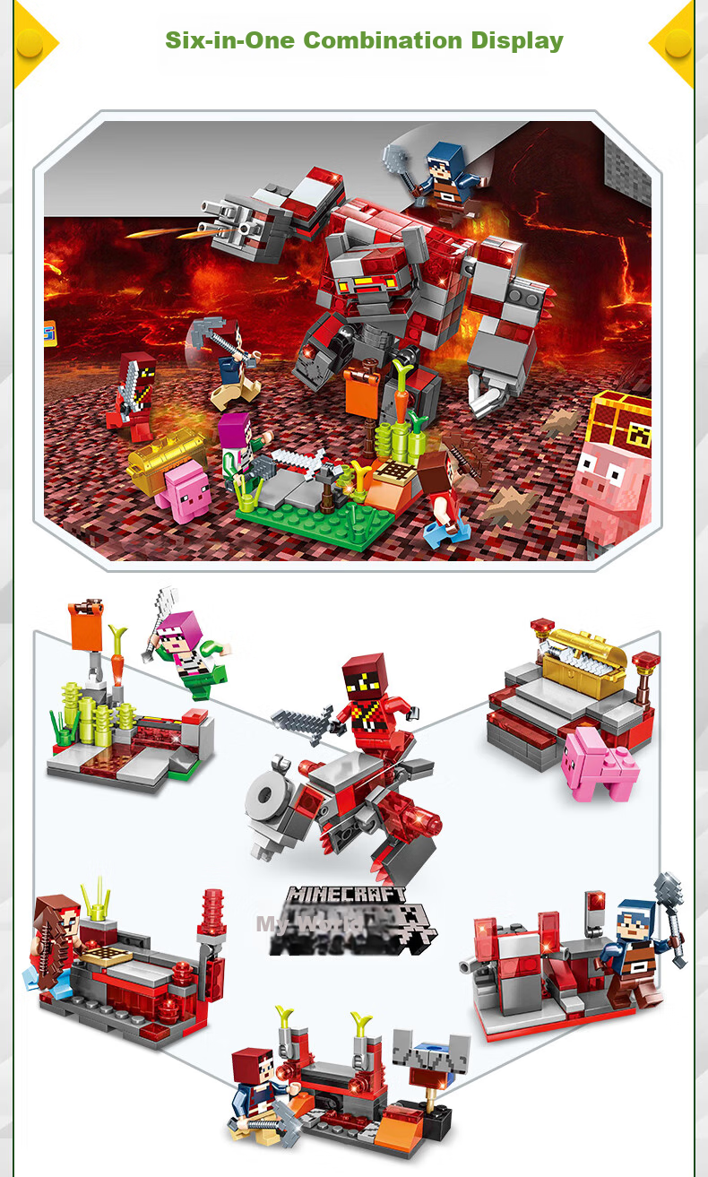 QiJi My World Building Blocks Children's Assembly Toy Village Puzzle Model Boys Girls New Year Gift Box 9
