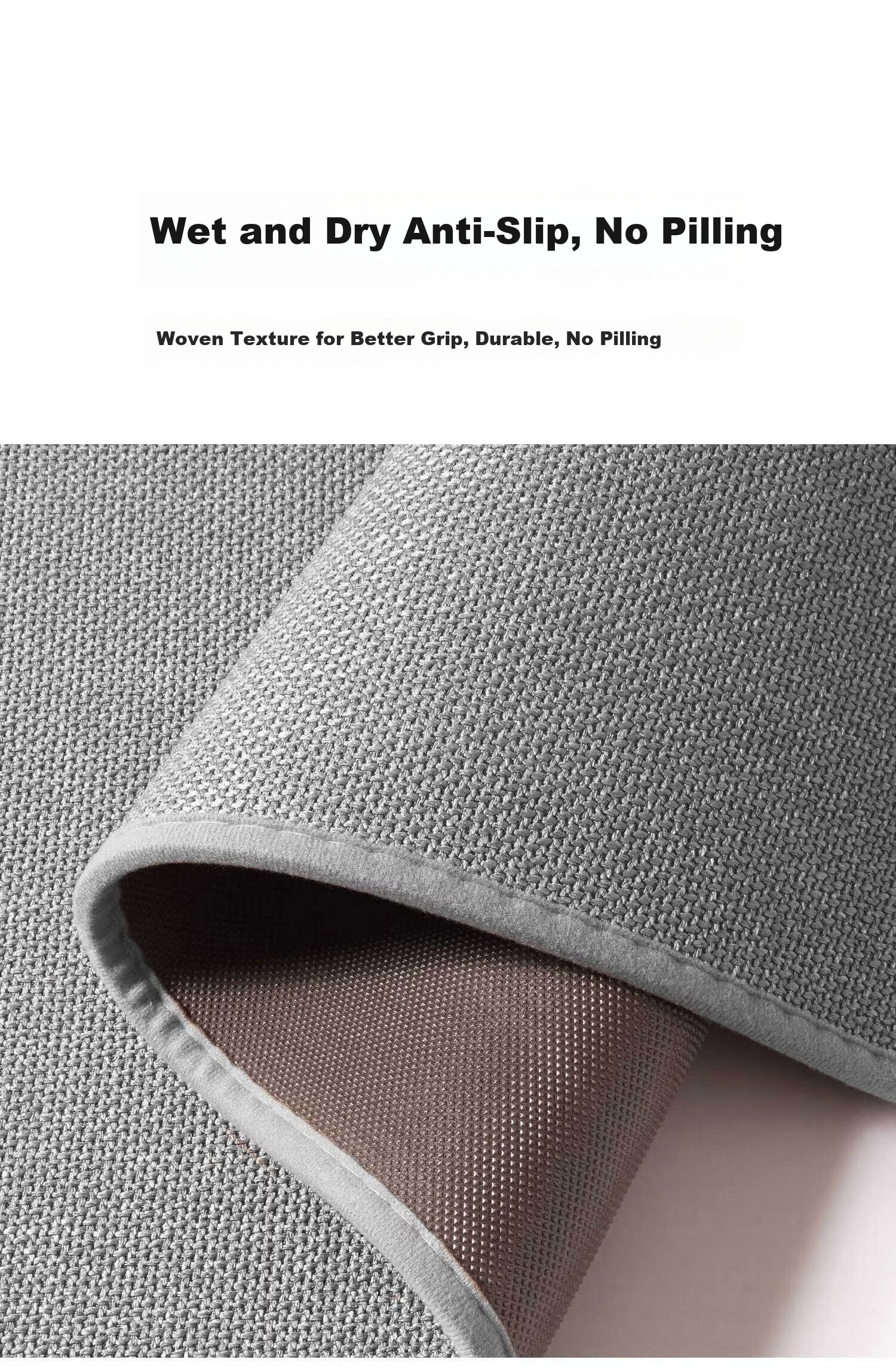 ZHUJUN Imitation Linen Woven Bathroom Mat Absorbent Non-Slip Doorway Rug Foot Mat Washroom Entrance Carpet 5
