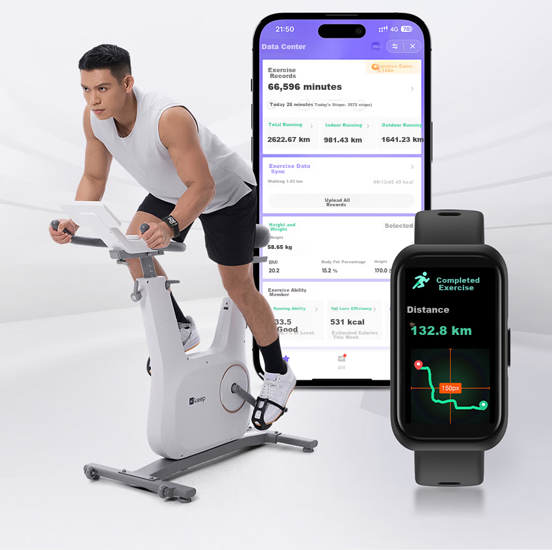 Keep Smart Fitness Tracker Sports Bracelet Fitness Blood Oxygen Heart Rate Monitor Multi-Sport Modes B5 Lite - Off-White with Added Table Tennis and Basketball Modes 11