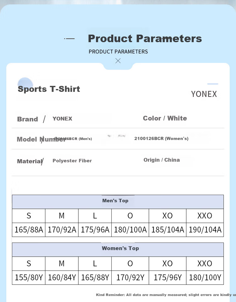 YONEX Badminton Shirt Competition Training Sweat-Absorbing Quick-Dry Running Fitness Sports Short Sleeve T-Shirt 1100126BCR White L 12