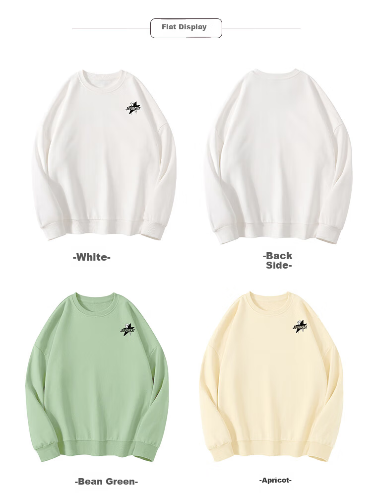 Jeanswest Women's Sweatshirt, Round Neck, Fashionable And Simple, Casual Style, Loose-Fitting, Slimming, Versatile for Spring And Summer, White, Size L 2