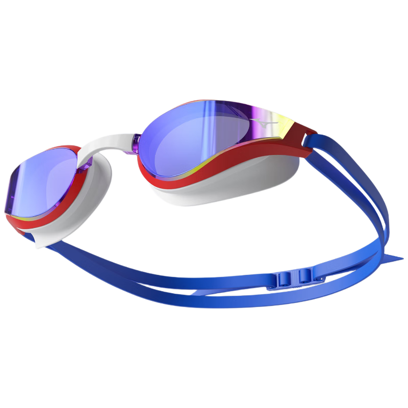 MIZUNO Women's Professional Training Waterproof Anti-Fog HD Swimming Goggles Men's Adult Comfortable C091 Blue Coating