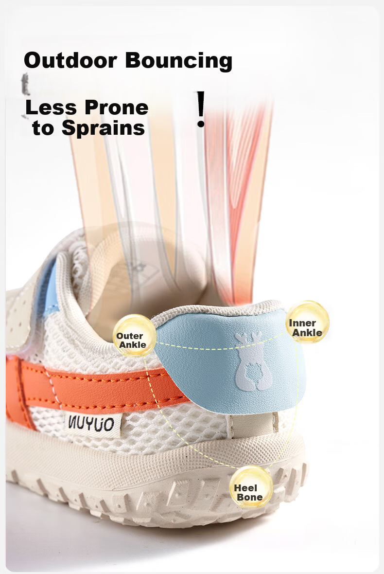 OUYUN Infant Toddler Walking Shoes Baby Boys Girls Mesh Anti-Collision Non-Slip Shoes Cream Yellow Size 19 5