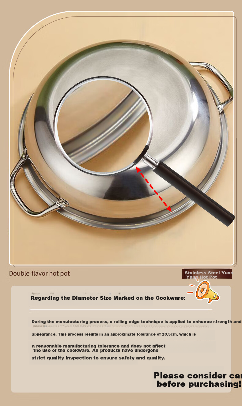 KEGOO 28CM Double Hot Pot Large Capacity Soup Pot Compatible with Gas and Induction Cookers KG610 2