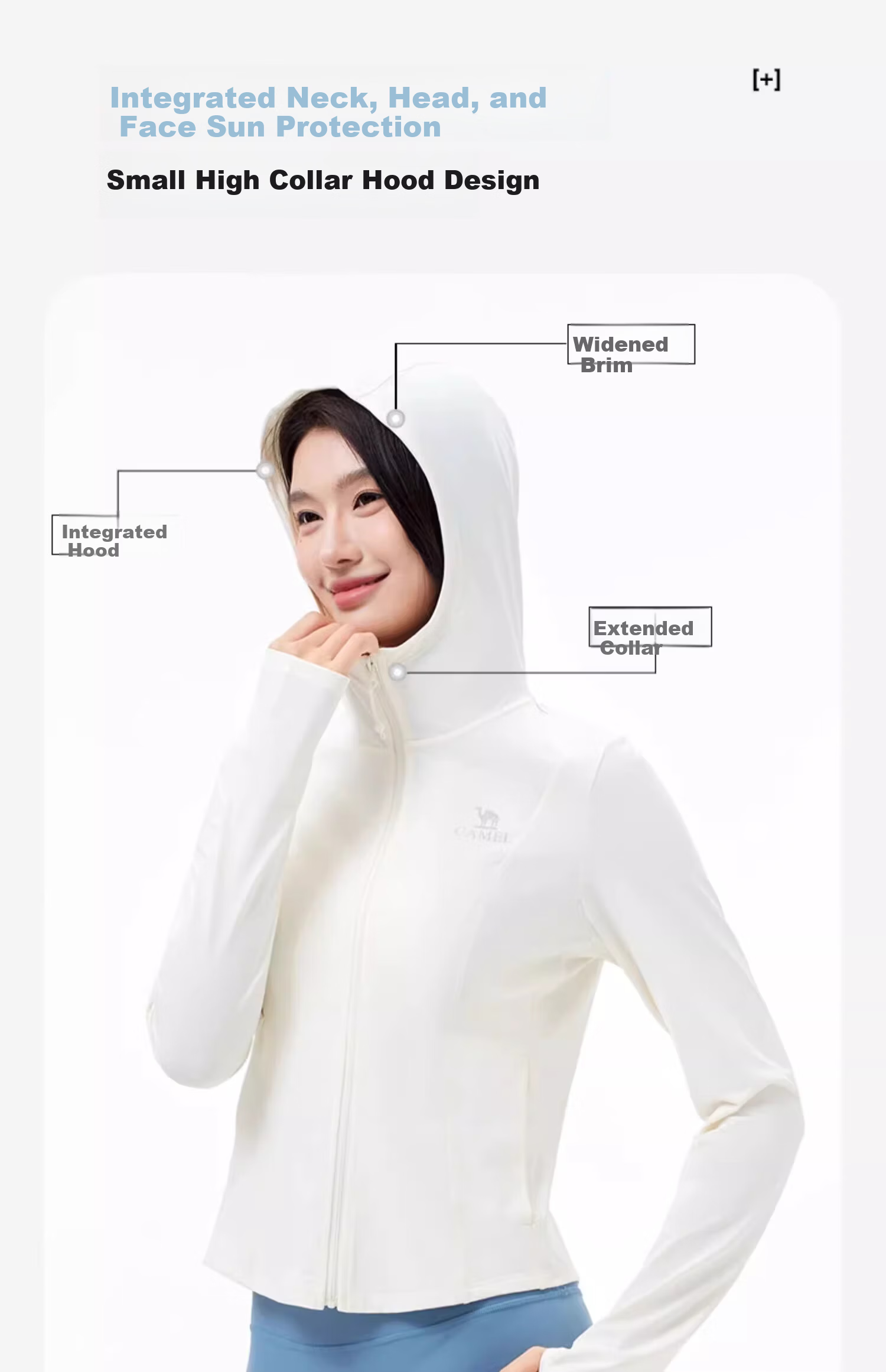 CAMEL Women's Slim Fit Outdoor Sun Protection Jacket Ice Cool Quick-Dry Original Yarn Sunproof Coat A25BAVV106 6